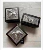 3 x houten kist met dun metaal beslag India pr. voor set, Minder dan 50 cm, 50 tot 100 cm, Nieuw, Ophalen of Verzenden