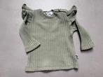 Groen geribd shirtje lange mouwen - Maat 50/56 - Nieuw, Ophalen of Verzenden, Nieuw, Meisje, Shirtje of Longsleeve