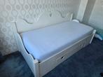 1 persoonsbed met lade, Ophalen, 90 cm, Eenpersoons, Wit