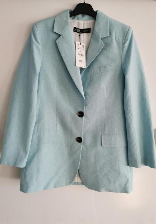 ZARA blazer lichtblauw mt. M, Kleding | Dames, Jasjes, Kostuums en Pakken, Nieuw, Jasje, Maat 38/40 (M), Blauw, Verzenden