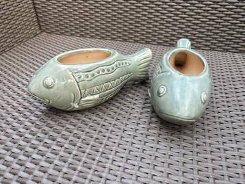 Vintage Vissen Bloempotten/lage vaasjes - Maison du Monde beschikbaar voor biedingen