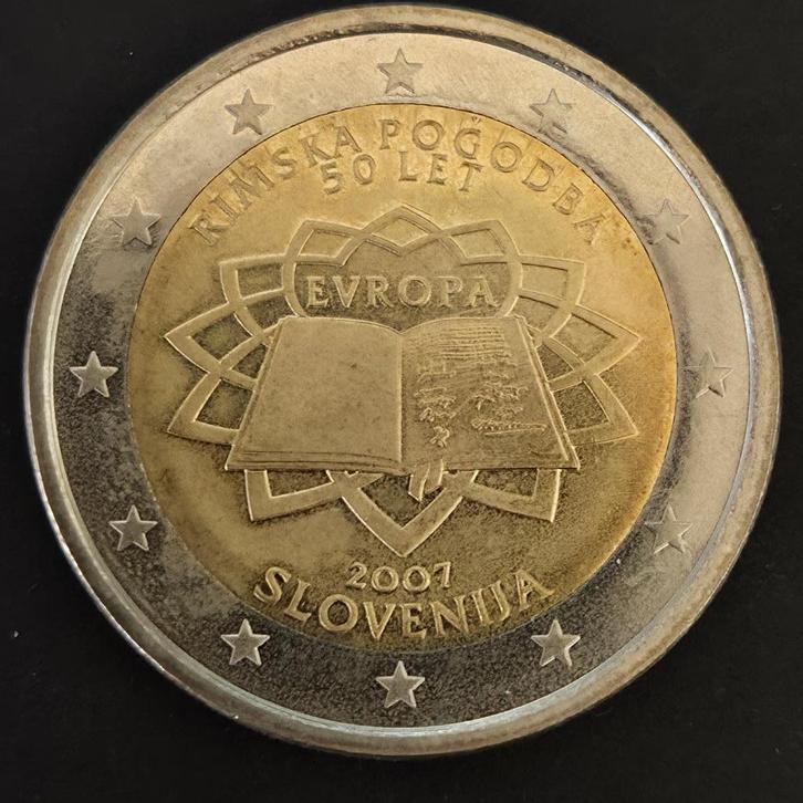 Slovenië 2007: Verdrag van Rome, Postzegels en Munten, Munten | Europa | Euromunten, Losse munt, 2 euro, Ophalen of Verzenden