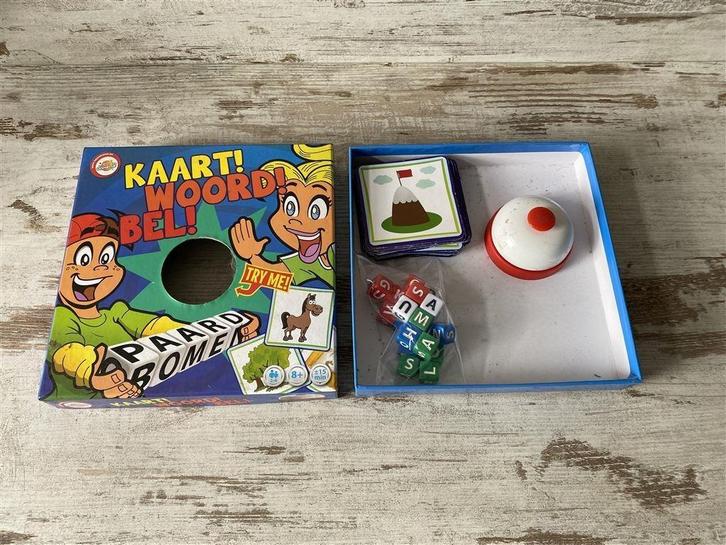 kaart! woord! bel! gezelschapsspel [s249], Hobby en Vrije tijd, Gezelschapsspellen | Bordspellen, Zo goed als nieuw, Ophalen of Verzenden