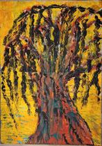 yellow tree, Antiek en Kunst, Kunst | Schilderijen | Abstract, Ophalen of Verzenden