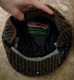 Mohair Wol Flat Cap Pet met oorkleppen Bruin ruit 56, Verzenden, Zo goed als nieuw, 57 cm (M, 7⅛ inch) of minder, Pet