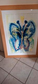 Aquarel Vlinder - Bibi, Antiek en Kunst, Ophalen of Verzenden