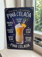 Vintage bord Pina Colada 20x30, Ophalen of Verzenden, Zo goed als nieuw, Reclamebord