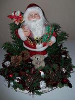 mooi uniek kerststuk met kerstman en licht in mooie schaal, Diversen, Kerst, Ophalen of Verzenden