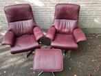 Leren Draai Fauteuils Anderssons Sweden made by Montel, Huis en Inrichting, Fauteuils, Ophalen, Gebruikt, 75 tot 100 cm, Metaal