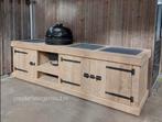 Verrijdbare buitenkeuken kamado egg barbecue tafel mancave, Tuin en Terras, Buitenkeukens, Ophalen of Verzenden, Nieuw, Houtskool