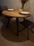 Ronde eetkamertafel massief hout, Huis en Inrichting, Tafels | Eettafels, Ophalen, Gebruikt, Rond, Vier personen