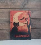 Kaart zwarte kat grote halve maan vleermuizen Halloween, Ophalen of Verzenden, 1980 tot heden, Ongelopen, Feest(dag)