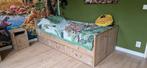 Steigerhouten Kinderkamer Set: Bed, Bureau & Nachtkastje, Ophalen, Gebruikt, 90 cm, Eenpersoons