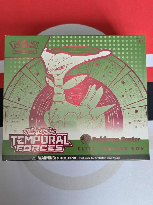 Temporal Forces Iron Leaves Pokémon Center Elite Trainer Box, Hobby en Vrije tijd, Verzamelkaartspellen | Pokémon, Zo goed als nieuw