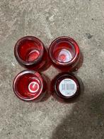 4x Bolsius Glazen Theelichthouders – Rood, Ophalen, Overige materialen, Gebruikt, Kaars