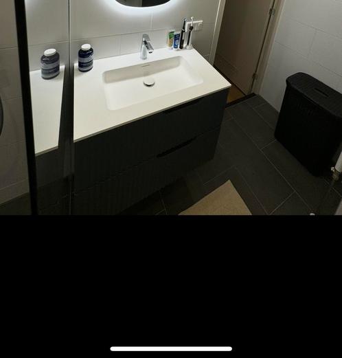 Storke matte Solid Surface 80 x 46cm + afvoerplug (NIEUW), Huis en Inrichting, Badkamer | Badkamermeubels, Nieuw, Wasbak of Wastafel