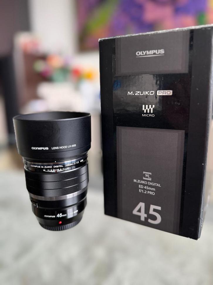 Olympus M.Zuiko Digital ED 45mm f/1.2 PRO, Audio, Tv en Foto, Fotografie | Lenzen en Objectieven, Zo goed als nieuw, Standaardlens