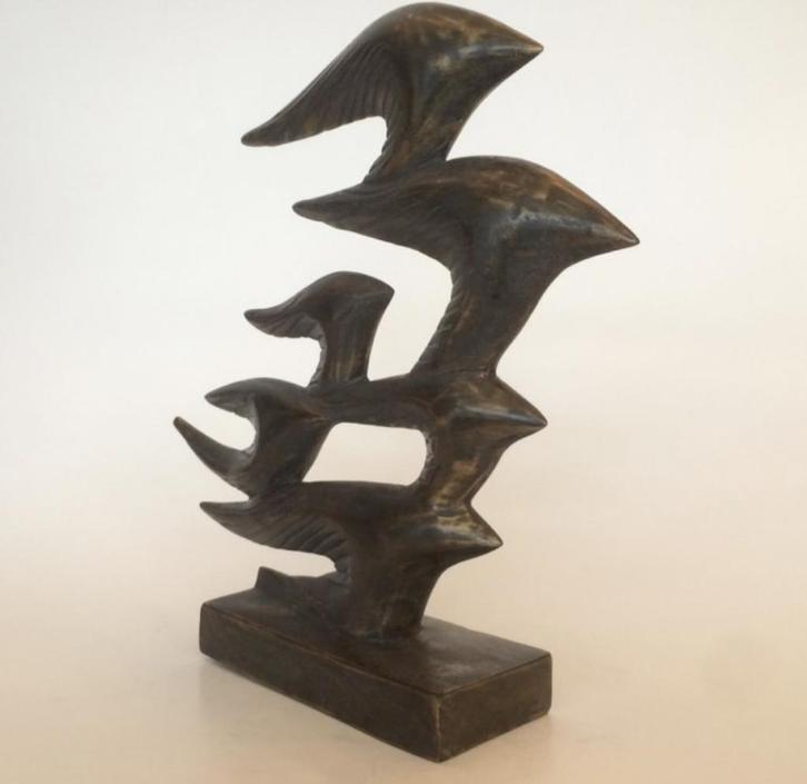 Bronzenbeelden-winkel School vissen Geschikt voor buiten...., Antiek en Kunst, Kunst | Beelden en Houtsnijwerken, Ophalen of Verzenden