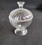 Glazen bonbonniere . 12cm ø  en 17,5 cm hoog, Ophalen of Verzenden