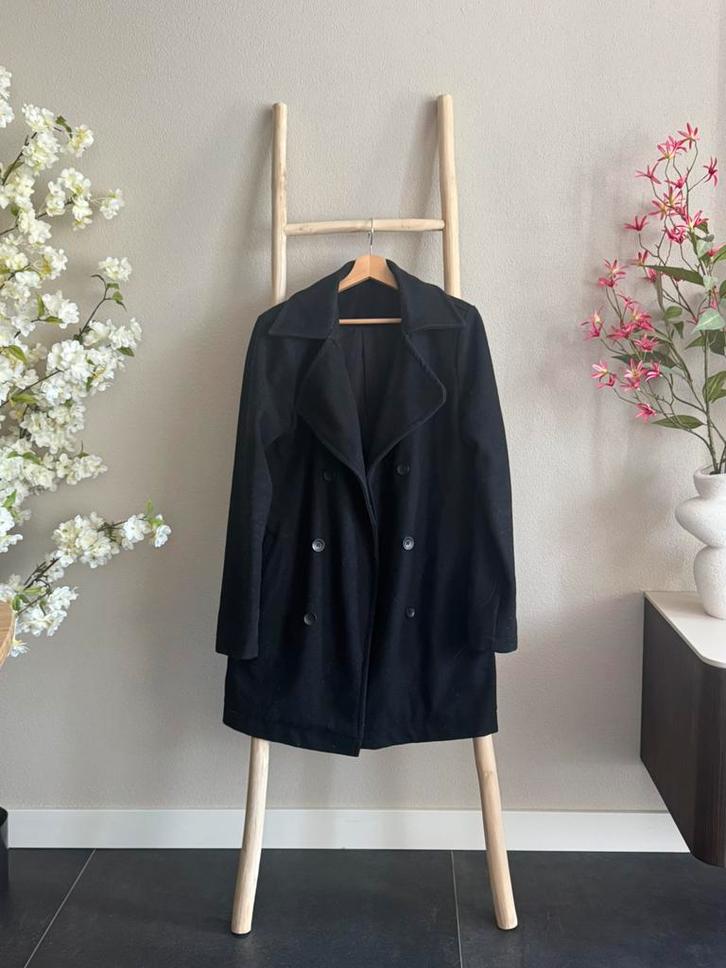 Trenchcoat heren (S) - Andrkjendt, Kleding | Heren, Jassen | Winter, Zo goed als nieuw, Maat 48/50 (M), Zwart, Ophalen of Verzenden