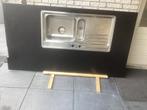 Zwart granieten keukenblad voor keukeneiland/buitenkeuken, Ophalen, Gebruikt, Zwart, 150 tot 200 cm