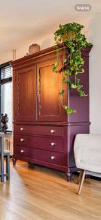 Antieke Biedermeier Kast aubergine, Huis en Inrichting, Kasten | Buffetkasten, Ophalen, Gebruikt, 100 tot 150 cm, Eikenhout