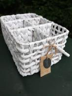 Decoratieve witte bestekmand Riverdale 28x19x14,5h, Huis en Inrichting, Woonaccessoires | Overige, Ophalen of Verzenden, Nieuw