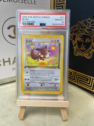 EEVEE 1ST EDITION POKEMON GERMAN JUNGLE 2000 51 PSA 10 beschikbaar voor biedingen