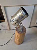 Uniek industrieel vloerlamp boomstam, Huis en Inrichting, Lampen | Tafellampen, Ophalen, Zo goed als nieuw, 75 cm of meer