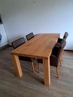 Houten eettafel met stoelen - Goossens, Huis en Inrichting, Tafels | Eettafels, Gebruikt, 100 tot 150 cm, Ophalen of Verzenden