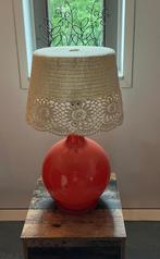 Lampenkap gehaakt crèmekleurig, Huis en Inrichting, Lampen | Lampenkappen, 25 tot 50 cm, Romantisch, Rond, Ophalen of Verzenden