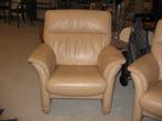 fauteuil leer, Huis en Inrichting, Fauteuils, Ophalen, Gebruikt, 50 tot 75 cm, Leer