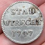 Schitterende schaarse Duit Utrecht 1747 afslag zilver, Postzegels en Munten, Munten | Nederland, Vóór koninkrijk, Zilver, Losse munt