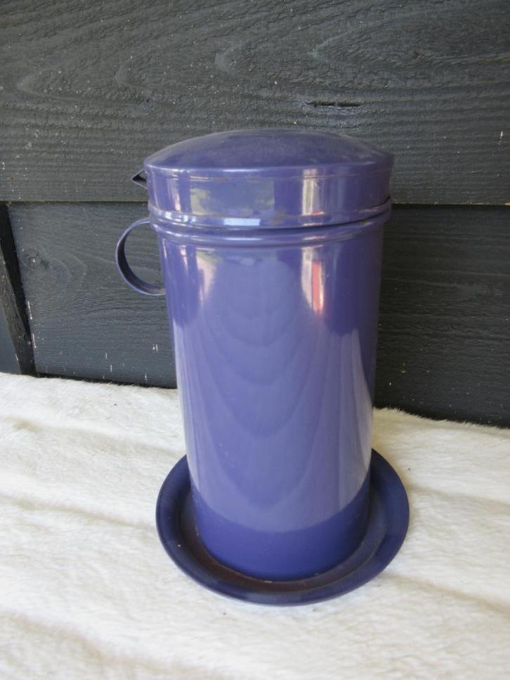 paars blik / voorraadbus, Verzamelen, Blikken, Gebruikt, Overige, Overige merken, Ophalen of Verzenden