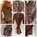 Zgan katoenen Washed look Dept jurkje Mt S, Bruin, Ophalen of Verzenden, Zo goed als nieuw, Knielengte