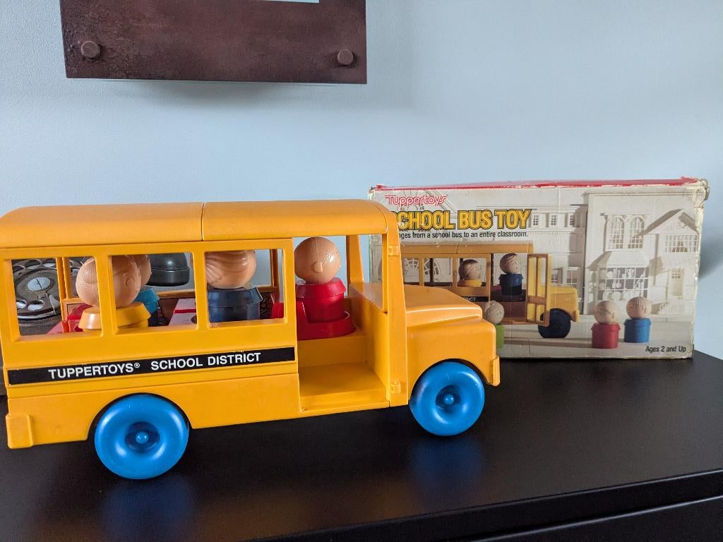 Vintage school bus Tuppertoys 1987 (incompleet), Ophalen of Verzenden, Gebruikt, Bouwen