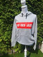 Grijze hoodie met rode print so des jus - Zo goed als nieuw!, Cheaque, Maat 48/50 (M), Ophalen of Verzenden, Zo goed als nieuw