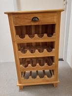 wijnkast teakhout, Huis en Inrichting, Ophalen, 50 tot 75 cm, 15 tot 25 flessen, Zo goed als nieuw
