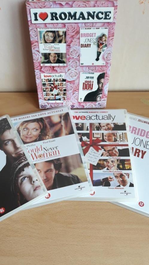 I Love Romance - o.a Love actually, Bridget Jones - 4 dvdbox, Cd's en Dvd's, Dvd's | Komedie, Romantische komedie, Ophalen of Verzenden