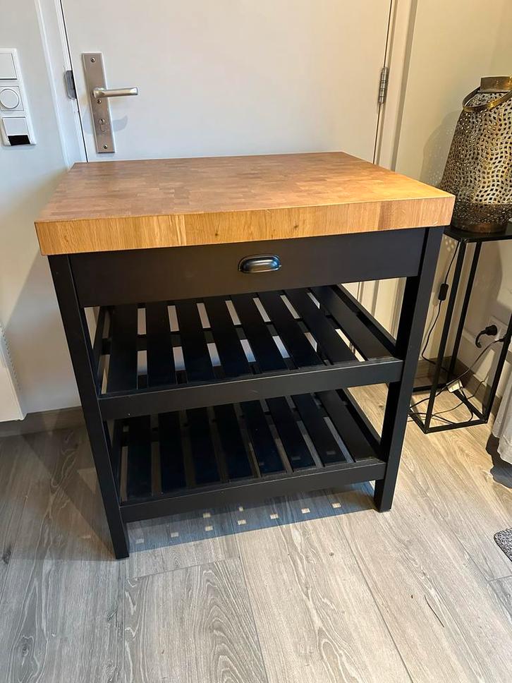 IKEA Vadholma Keukeneiland, Huis en Inrichting, Keuken | Keukenelementen, Gebruikt, Minder dan 100 cm, 50 tot 75 cm, Zwart, Ophalen