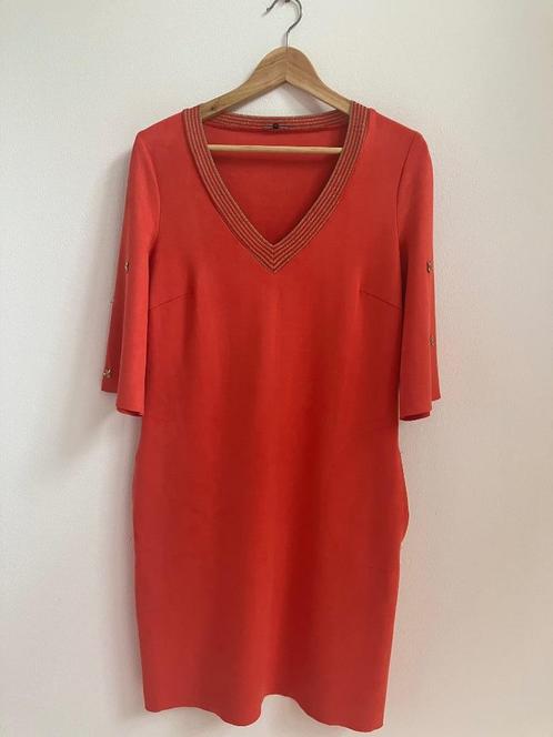 ZGAN - Rode jurk suedine Caroline Biss - 36, Kleding | Dames, Jurken, Zo goed als nieuw, Maat 36 (S), Rood, Knielengte, Ophalen of Verzenden