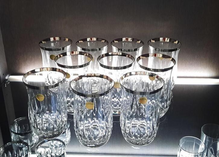 KERST 10 VINTAGE 24% LOODKRISTAL BIERGLAZEN, CONRAD EXKLUSIV, Antiek en Kunst, Antiek | Glas en Kristal, Ophalen of Verzenden
