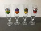 Bierglazen Vedett, model fluitje. 4 verschillende versies., Ophalen of Verzenden, Zo goed als nieuw, Glas of Glazen, Overige merken