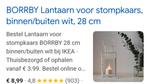 Borrby lantaarn wit van Ikea, Huis en Inrichting, Woonaccessoires | Kandelaars en Kaarsen, Ophalen of Verzenden, Zo goed als nieuw