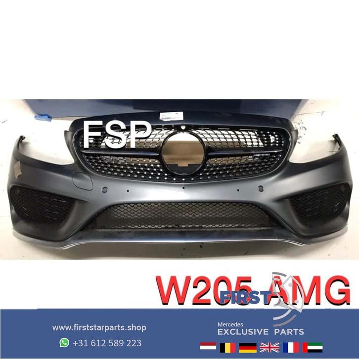 W205 AMG Voorbumper compleet Mercedes C Klasse bumper 2014-2, Auto-onderdelen, Carrosserie en Plaatwerk, Bumper, Mercedes-Benz