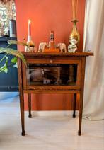 Eikenhouten Theekastje Drankenkast Art Deco Details, Ophalen, 50 tot 100 cm, Zo goed als nieuw, X