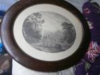Grote Elipsvormige  FRANSE gravure in Ditem lijst, Antiek en Kunst, Kunst | Etsen en Gravures, Ophalen of Verzenden