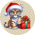 L1226 icing frosting tijger kerst 20cm ook in cupcake maat, Ophalen of Verzenden, Nieuw, Taarten, Versiering