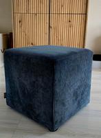 Nog als nieuwe Woood hocker donkerblauw/grijs - 44x45x43 cm, Ophalen, Minder dan 50 cm, Vierkant, Minder dan 50 cm