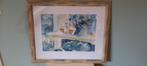 Aquarel blauw tinten, Antiek en Kunst, Kunst | Schilderijen | Klassiek, Ophalen of Verzenden